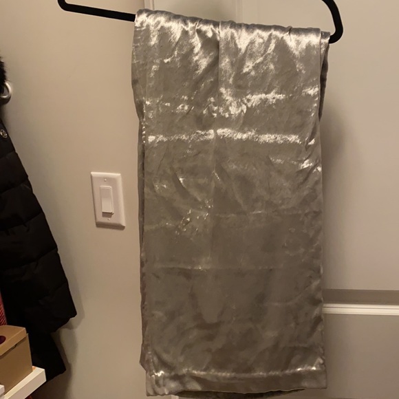 Anthropologie Maeve Anastacia Silver Soft Velvet Wide Leg Pants - Picture 6 of 7